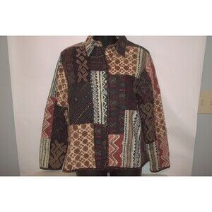 Chico's Patchwork Embroidery Lining Jacket Size: 1  (S)